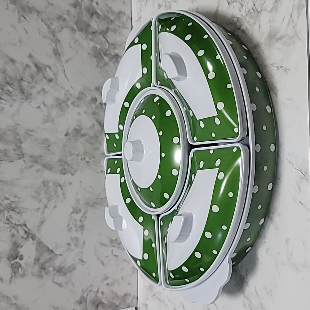 Temptations Polka dot Melamine Round Serving Tray